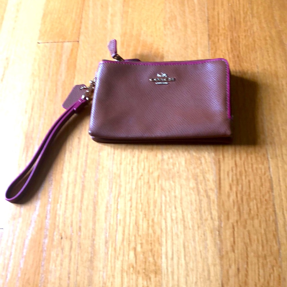 Coach Small Brown and Pink Bag